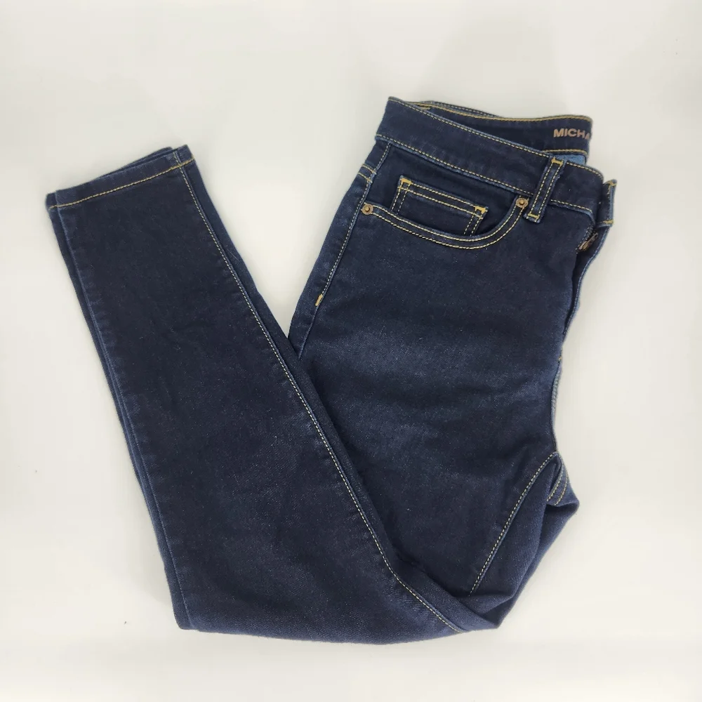 Michael Kors Izzy Cropped Skinny Dark Blue Jeans Size 6